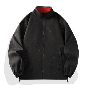 Explosive Starry Sky Double sided Jacket Mens New Spring and Autumn Loose Couple Charge Jacket Double headed Zipper Work Jacket