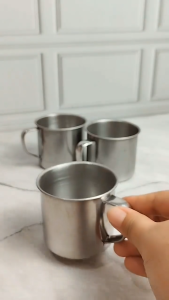 ( BISA COD ) PROMO GELAS MUG 7CM STAINLESS TANPA TUTUP ANTI BOCOR / MUG CANGKIR KOPI TEH MINI TEBAL