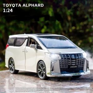 【WJ】1:24 simulation Toyota Alphard alloy commercial vehicle model 6 door return sound and light ornaments