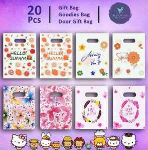 Gift Bag 20pcs Goodies Bag Door Gift Birthday Wedding Party (70) Butterfly Hello Summer Let Live Missing You Earrings Jewelry Packaging Bags 礼物袋礼品袋购物袋