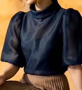 Modern Filipiniana Women Top Organza Puff Sleeve Croptop Elegant Multiple Color Choices L2457