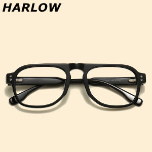 Harlow | Men Retro Style Black Resin Eyeglass Frames