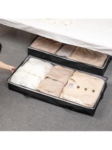 กระเป๋าเก็บของใต้เตียงขนาดใหญ่ ผ้าฝ้ายลินิน กระเป๋าเก็บของแบบพับได้ ป้องกันความชื้น กล่องเก็บของ กล่องเก็บของใต้เตียง