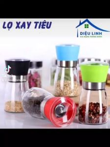 Lọ Xay Tiêu Nắp Nhựa Nắp Inox Lọ Xay Hạt Tiêu Cầm Tay Siêu Nhanh Cối Xay Tiêu Kiêm Đựng Tiêu Đa Năng Bằng Thủy Tinh Có Tay Cầm Vặn Tiện Lợi Dieulinhshop