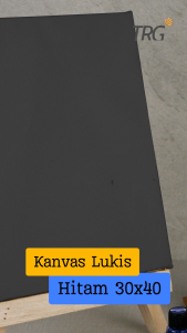 TRG Stretched Art Black Canvas Board 30x40 cm Watercolor Artist Acrylic Paint - Kanvas Hitam Media Lukis Cat Air Akrilik Minyak Poster Siap Melukis Ukuran 30 x 40 TRG