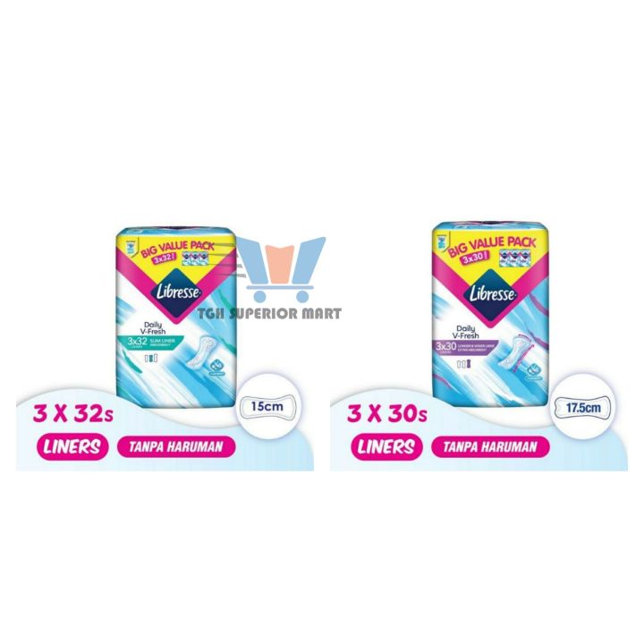 Libresse Longer & Wider Slim Panty Liner (3 x 30s)