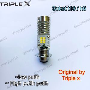 Lampu led motor bohlam utama t19 h6 m5 p15d hs1 h4 original triple x