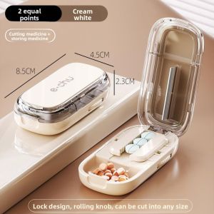 MONLEYTA | Portable German Medicine Cutter Quartet Drug Divisor Half Cutter Pill Splitter Tablet Cutter Pill Box Medicine Box