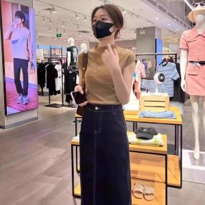 PEIXI | Slimming High-Neck Short Sleeve T-Shirt