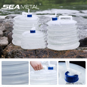 Seemetal Thùng chứa dụng cụ chứa nước di động sinh tồn Túi nước có thể gập lại thùng có thể gấp gọn ngoài trời 5/10/15L