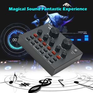 V8 Audio Bluetooth USB Headset Mic K Song Stereo Live Broadcast Sound Card For Computer Pc Mobile Phone Sing