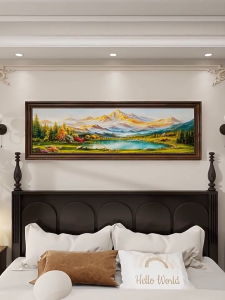 Vintage-style retro horizontal decorative painting niche artistic living room wall luxury mural