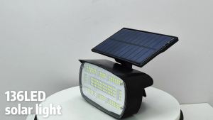 NEWSTYLE | 136 LED Solar Spot Landscape Lights Outdoor Waterproof Large Area Lighting Solar Spotlights Garden Pathway Driveway Walkway