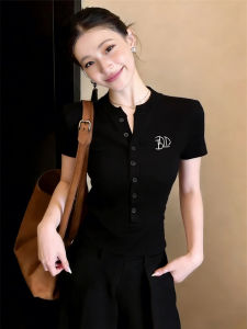 Amrican Style V-Neck Short Sleeve T-Shirt Summer New Fit Slimming