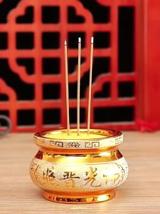 กระถางธูป โบว์แดงมงคล งานแท้ งานละเอียด เกรดพรีเมียม สีทอง เซรามิค พรีเมี่ยม สีทองทราย ทรายแก้ว อักษรจีน เกรดส่งออก