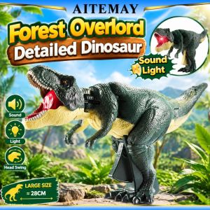 Aitemay kích thước lớn Roaring hình khủng long âm thanh ánh sáng lên t-Đồ chơi Rex linh hoạt hàm Telescopic hành động mô hình cho nam nữ cảm ơn TớI dự tiệc sinh nhật