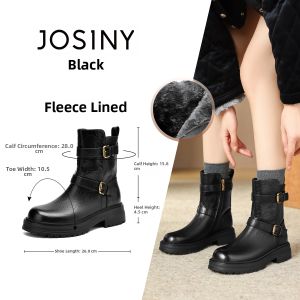 Josiny | Thick Heel Retro Style Womens Boots Short Boot