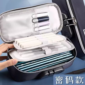 Dung Lượng Cao 3 Lớp Khóa Mật Khẩu Bút Dành Cho Học Sinh Trung Học Bé Trai Bé Gái Học Sinh Tiểu Học Và Trung Học Retro Phong Cách Mỹ Hộp Văn Phòng Phẩm