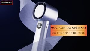 Quạt Cầm Tay LED Sạc Nhanh Type-C Điều Khiển Quá Nhiệt Tiết Kiệm Điện – Màu Trắng/Xanh Lá/Tím Nhạt