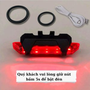 Đèn led xe đạp đèn hậu xe đạp có nhiều chế độ dùng sạc usb tặng kèm dây sạc