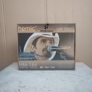 Mic Homic HM-16V Microphone Double Wireless Mikrofon Tanpa Kabel Garansi Resmi Original