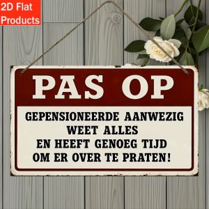 CIFbuy | 2D Flat Vintage Dutch Style Metal Sign Wall Art Retro Plaque Funny Retirement Gifts for Home Office Man Cave Decor