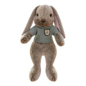QIAOSHANG | Cute Long Eared Rabbit Plush Toy Wearing Sweater and Scarf