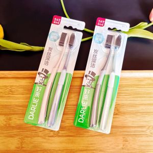 แปรงสีฟันทำความสะอาดหัวเล็กนาโนขนนุ่มใช้ในบ้านชุดครอบครัวผู้ใหญ่คู่รักผู้ใหญ่ชุดไม้ไผ่