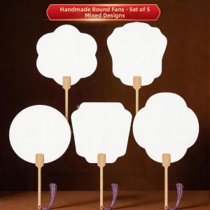 ZHAISHISANLU | Traditional Blank Calligraphy Hand-painted DIY Fan for Children 10pcs