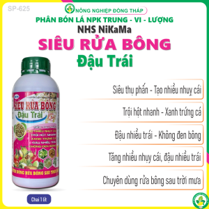 Phân Bón Lá NK-trung-vi lượng NHS NiKaMa Hiệu SIÊU RỬA BÔNG ĐẬU TRÁI – Chuyên Dùng Rửa Bông Sau Trời Mưa (Chai 1 Lít)