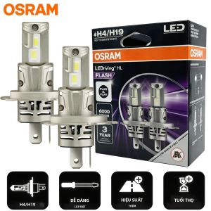 Osram | Bóng Đèn Pha Ô Tô OSRAM FLASH LED H4 H19 P43t PU43t 6000K Trắng Lạnh Thiết Kế 1:1 Cận Xa 12V 20W Cặp Đôi