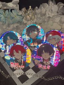 Genshin Impact Reflective Double Flash Badge Wanderer Kazuha Xiao Venti Heizou Coat of arms brooch Tinplate goods Itabag pendant decoration A gift for a friend