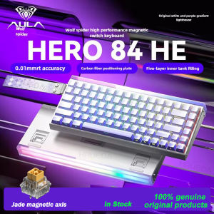 AULA | AULA HERO 84 HE Wired Mechanical Keyboard Music Rhythm RGB Backlit Magnetic Switch 8K Return Rate 128K Scan Rate Gaming Keyboard