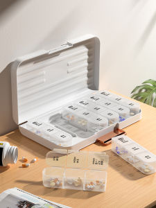 Portable Medicine Box Daily Three Meals Drug Distributor Week Seven Days Pill Organizer Remind Storage Case SIVIRO