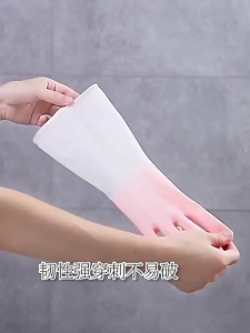 ยาง ถุงมือล้างจาน แม่บ้าน ถุงมือทำความสะอาด อเนกประสงค์ ล้างห้องน้ำ PVC G2734