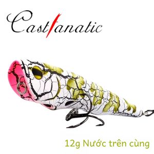 Mồi Câu Nổi Mặt Nước Castfanatic JS90 12g Mồi Giả Cứng Dạng Popper Dành Cho Câu Cá Hồi Phụ Kiện Câu Cá Biển Sông Hồ Đầm.