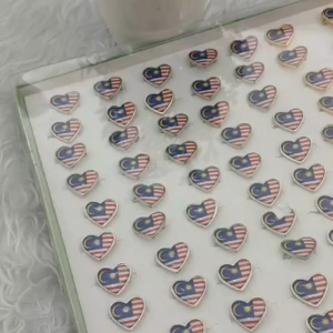 Kerongsang Pin Merdeka Jalur Gemilang Bulat Hati Bendera | Malaysia Merdeka Brooch Flag Round Heart