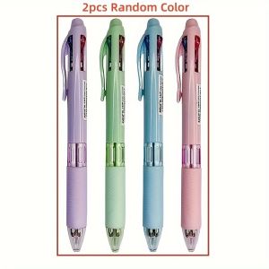 4 In 1 Multicolor Ballpoint Pens Creative Colorful Retractable Multifunction Pen Students Writing School Office Kawaii Supplies