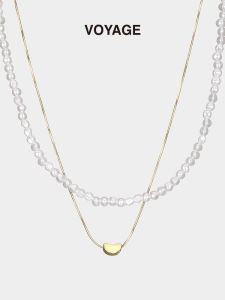Summer Double Layer Pearl Necklace Womens Style Sweet Cool Clavicle Chain Jewelry Accessory VOYAGE Brand Korean Style Fashionable Fresh out