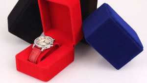 1Pc Luxury Velvet Watch Box Soft Round Corner Watch Storage Case for Smartwatch and Clock