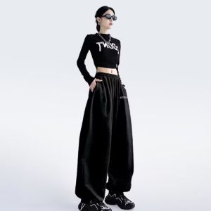 MADHAPPY Womens Baggy Sweatpants - Wide Leg Loose Hip Hop Pants