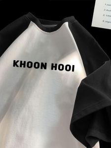 Áo Thun Nam Tay Ngắn Mùa Hè Dáng Rộng Thoải Mái Đa Năng Thương Hiệu Thời Trang INS Áo Thun Cotton Thoáng Khí Thường Ngày