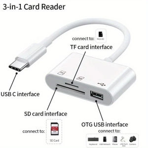 3 In 1 Typ-C Adapter TF SD Memory Card Reader OTG USB C USB2.0 Card Connector For Samsung Xiaomi Macbook USB Type C Adapter