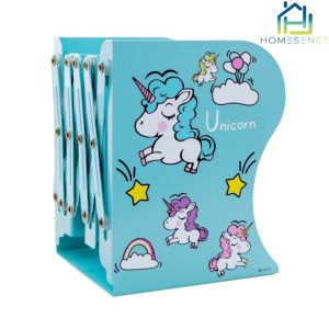 Adjustable Bookends Book Holder Retractable Book Stand Book Storage Table Unicorn