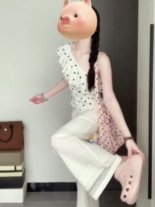 French Style Ruffle Sleeveless One Shoulder Vest Womens Outerwear Polka Dot Top Asymmetrical Design Sweet Style Summer Shirt