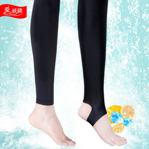 Ice Silk Thin Yoga Pants Womens Spring Outerwear Quick Dry Summer Cool Feeling Large Size Fitness Pants Long Tube Socks