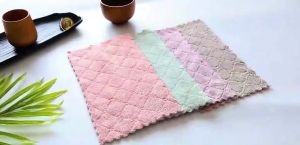 CLAUREIN Kain Lap Anti Minyak Bahan Coral Fleece Serbaguna Serap Air Dish Towel Dapur