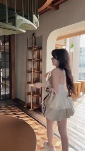 Set tiểu thư đồ nữ thiết ế dự tiệc xinh set mặc hè áo 2 dây Ren bèo tầng quyến rũ mix chân váy mini Bí phồng có quần trong đáng yêu