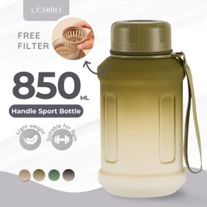 Fitness Sport Gym Water Bottle Big Air Botol With Handle Leakproof Outdoor Training Large Capacity