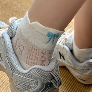 【♡Lovely girls house♡】Women Socks Cotton Thin Cute Bow Korean Short-Tube Spring Summer Ins Trendy Socks